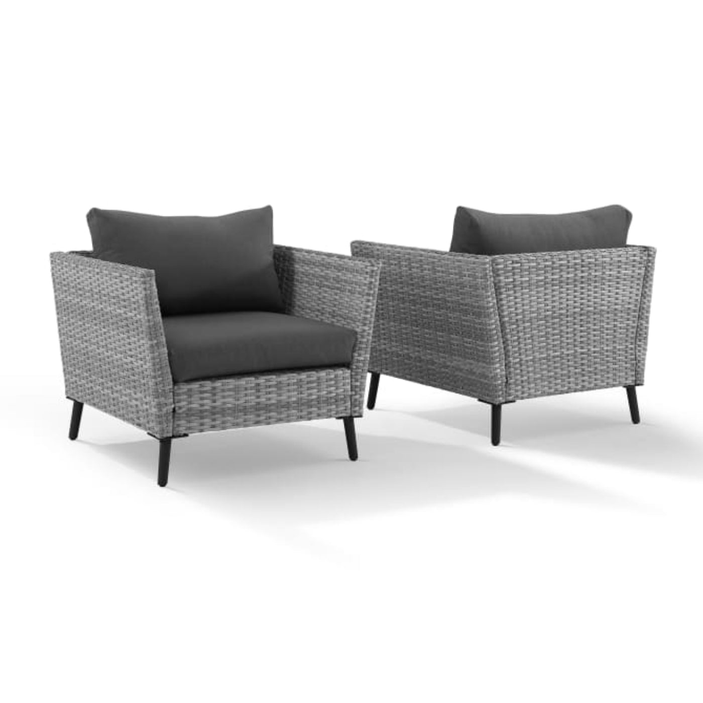 Crosley Richland 2pc Outdoor Wicker Armchair Set Charcoal - CO7318GY-CL