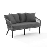 Crosley Dover 2pc Outdoor Rope Conversation Set Charcoal and Matte Black - CO7330MB-CL