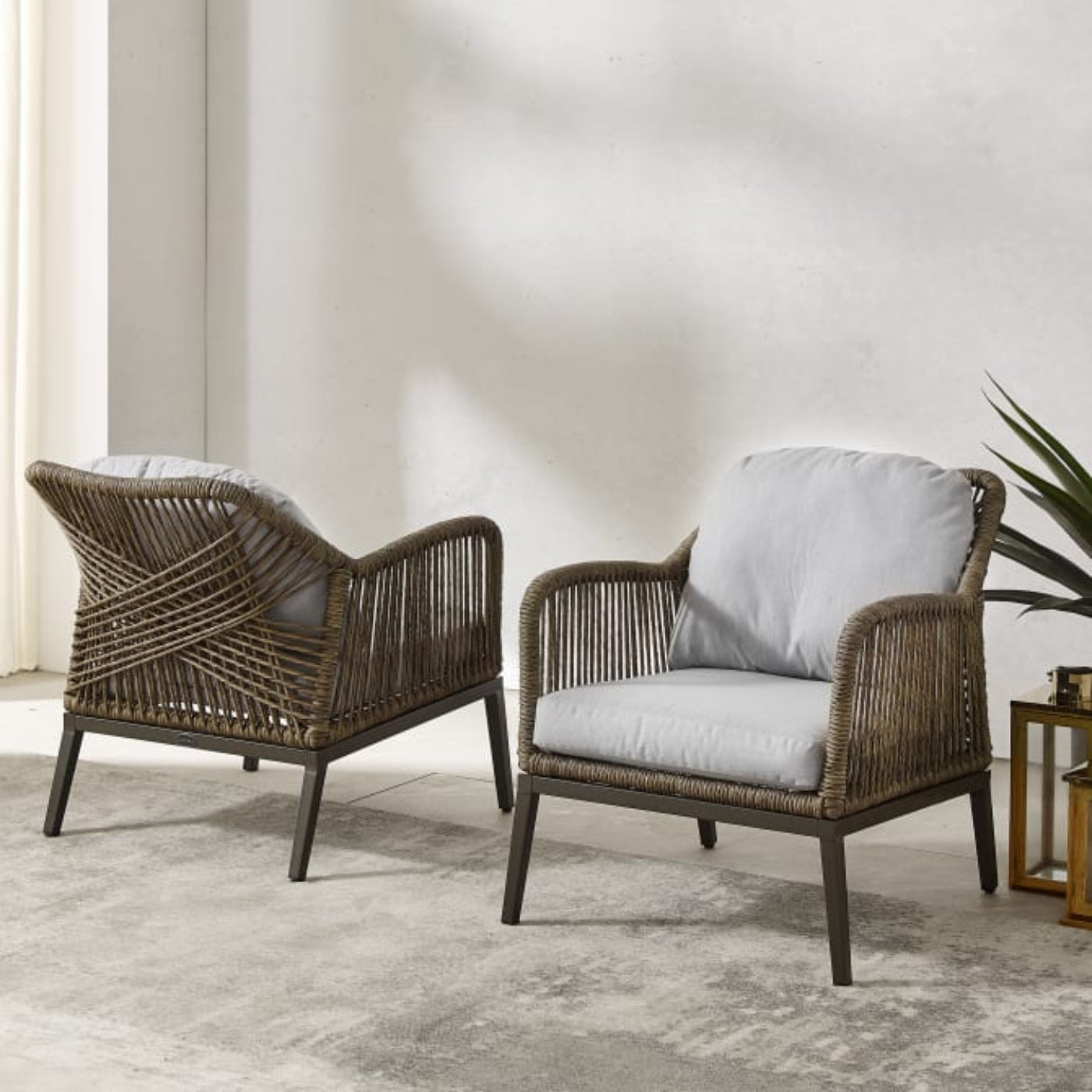 Crosley Haven 2pc Outdoor Wicker Armchair Set Light Grey - CO7361LB-LG