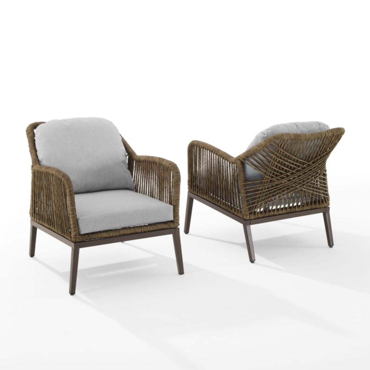 Crosley Haven 2pc Outdoor Wicker Armchair Set Light Grey - CO7361LB-LG