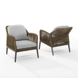 Crosley Haven 2pc Outdoor Wicker Armchair Set Light Grey - CO7361LB-LG