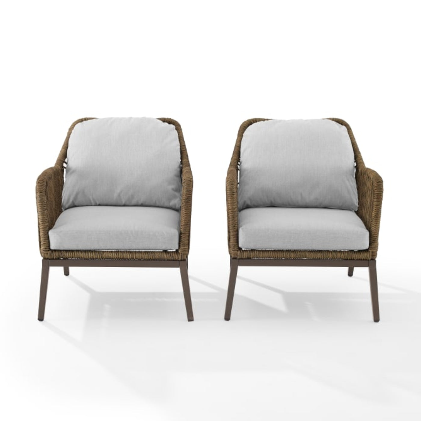 Crosley Haven 2pc Outdoor Wicker Armchair Set Light Grey - CO7361LB-LG