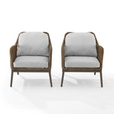 Crosley Haven 2pc Outdoor Wicker Armchair Set Light Grey - CO7361LB-LG