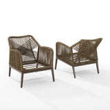 Crosley Haven 2pc Outdoor Wicker Armchair Set Light Grey - CO7361LB-LG