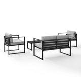 Crosley Hamilton 4pc Outdoor Metal Conversation Set Grey - CO7902MB-GY