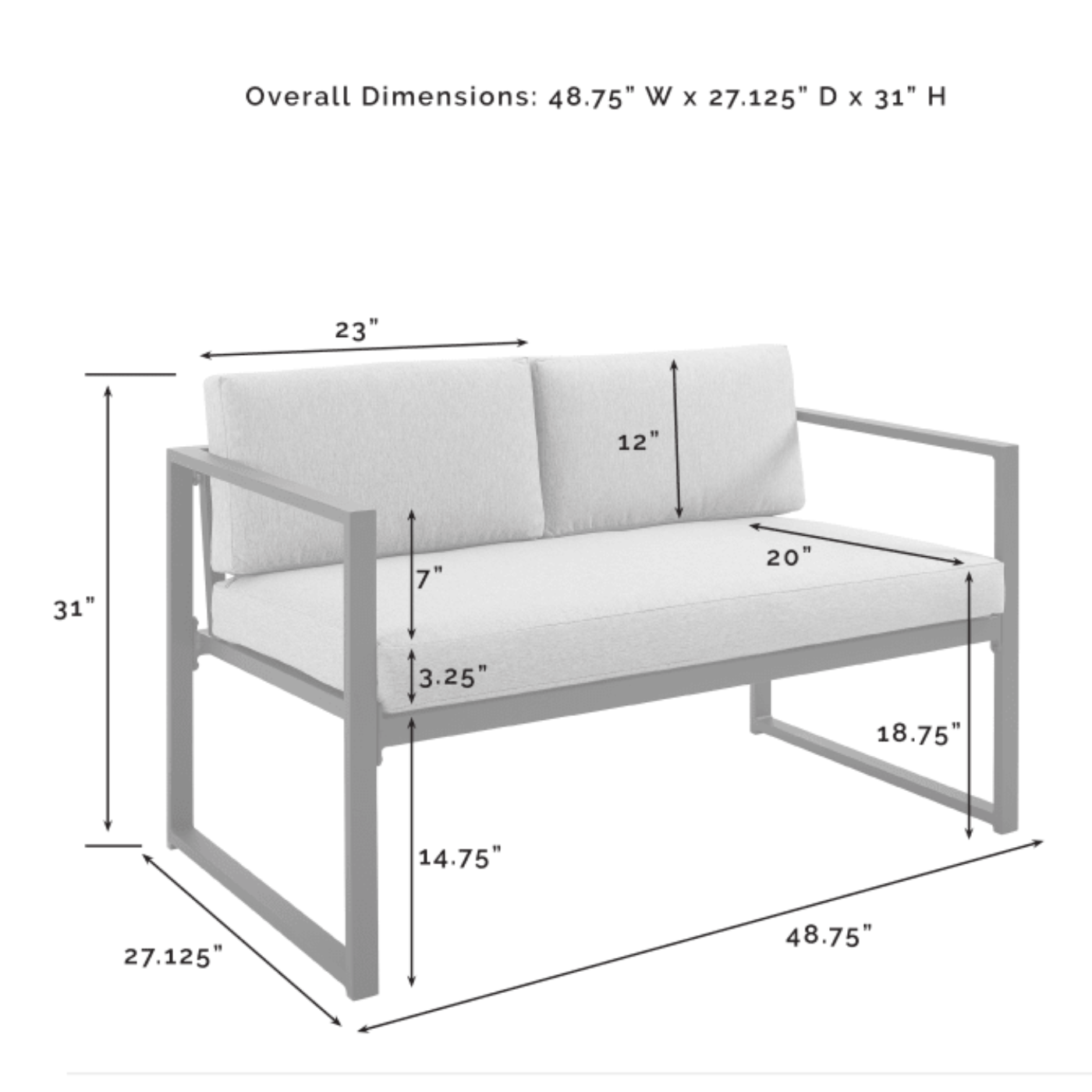 Crosley Hamilton 4pc Outdoor Metal Conversation Set Grey - CO7902MB-GY