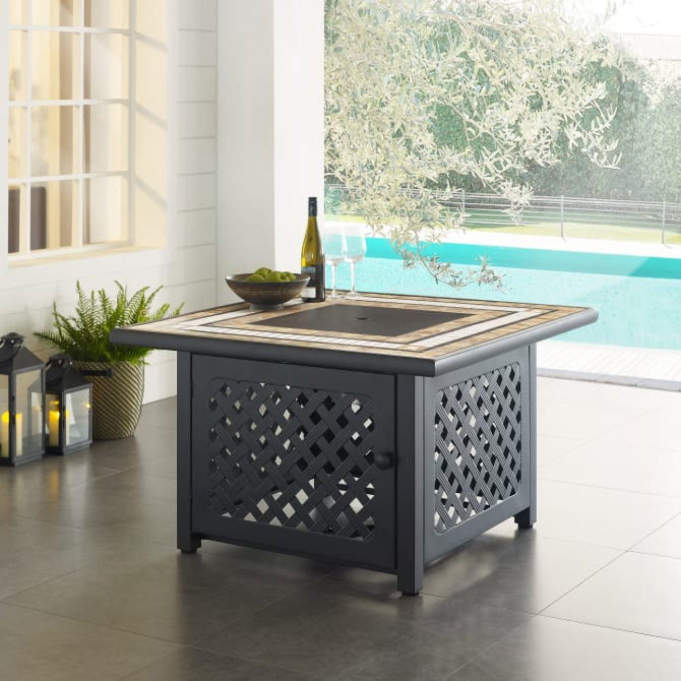 Crosley Tucson 40.25 Inch Fire Table Brown - CO9011-BR
