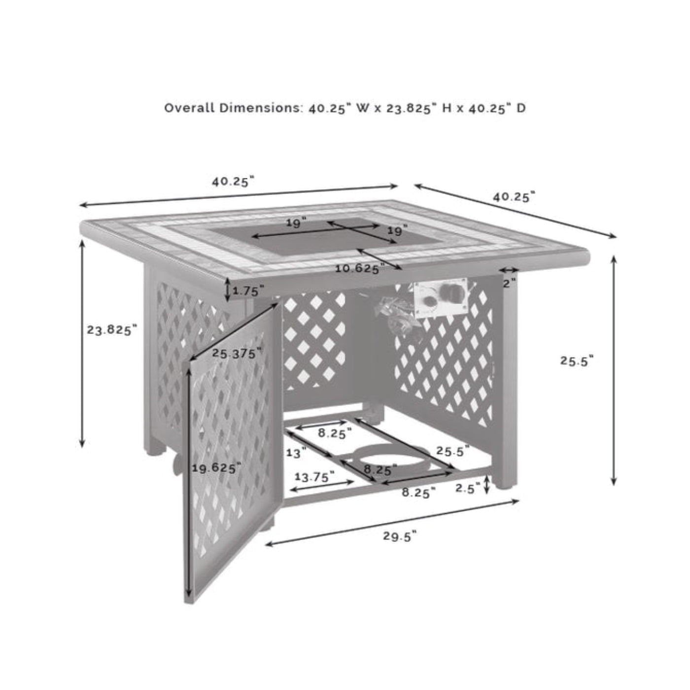 Crosley Tucson 40.25 Inch Fire Table Brown - CO9011-BR