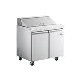 Chef AAA Commercial 36" Sandwich Prep Table Refrigerator MEGA TOP 15 Pans 2 Door Stainless Steel 7.6 cu.ft. - SS-PT-36M-HC