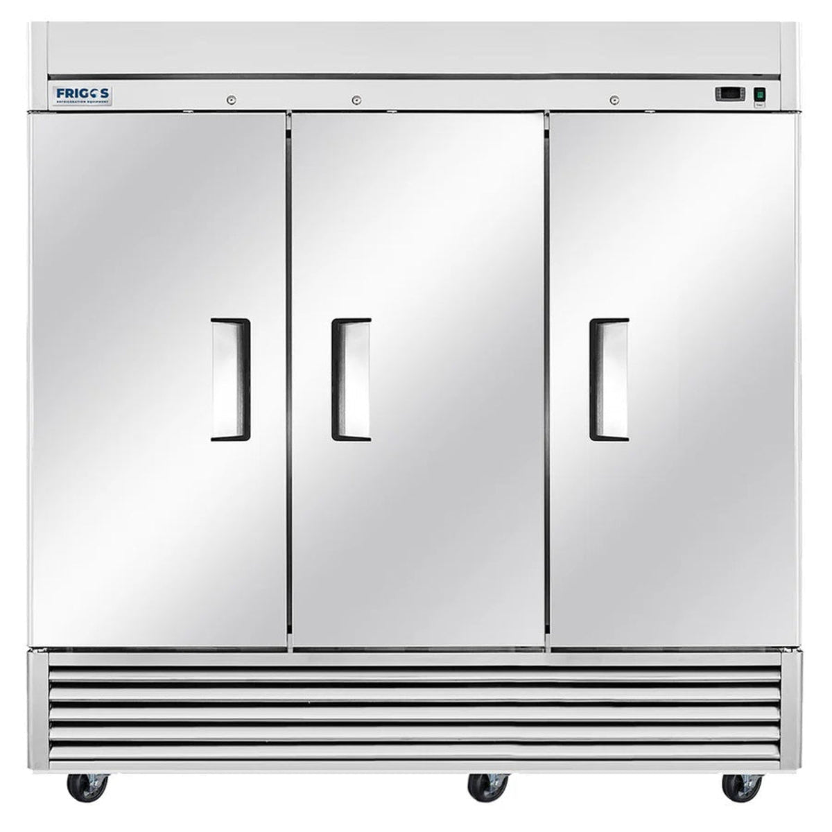 Frigos Commercial Reach in Freezer 3 Section Solid Door Frigos FG-FZ-3D with Aluminum Interior with 304 Stainless Steel Floor - FG-FZ-3D