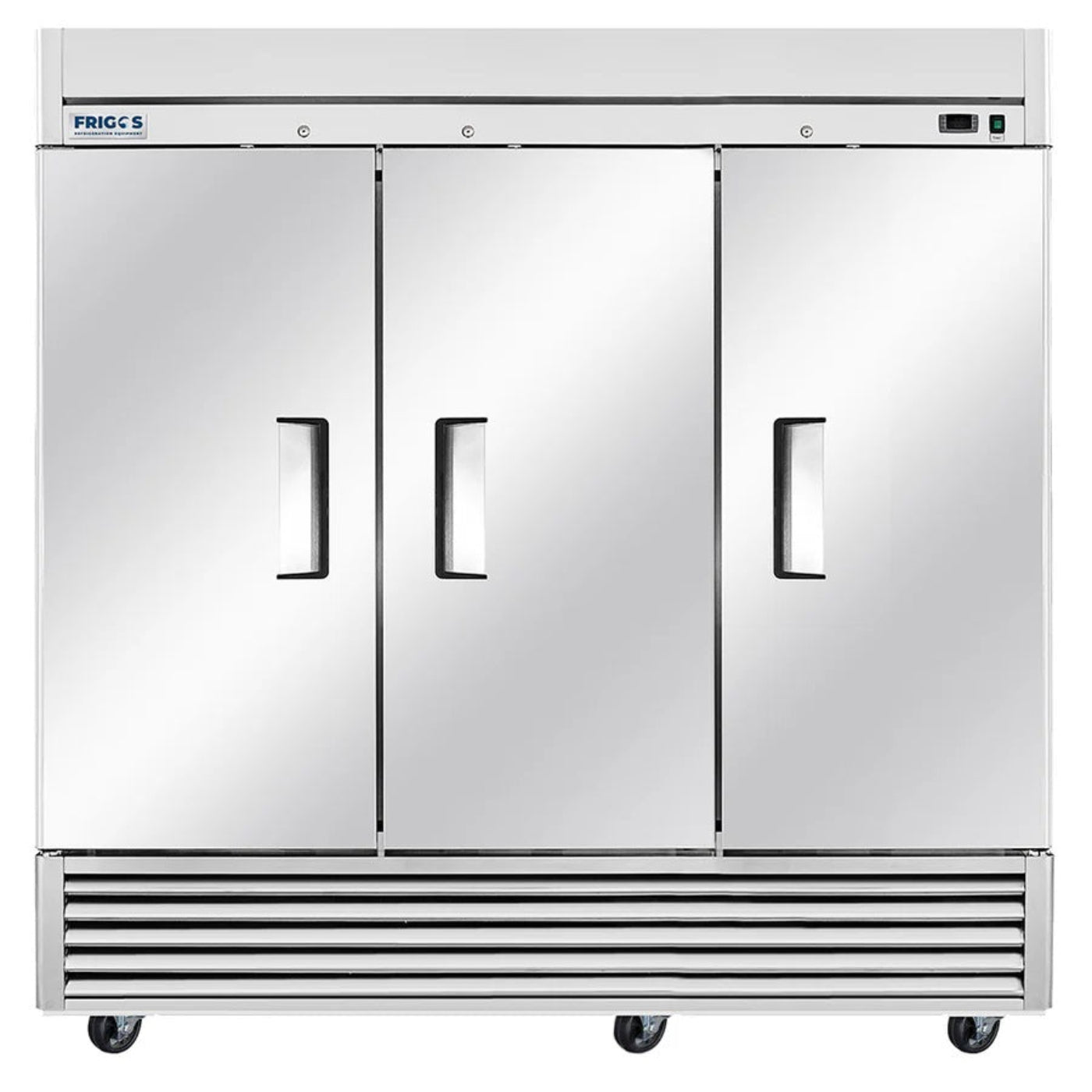 Frigos Commercial Reach in Freezer 3 Section Solid Door Frigos FG-FZ-3D with Aluminum Interior with 304 Stainless Steel Floor - FG-FZ-3D