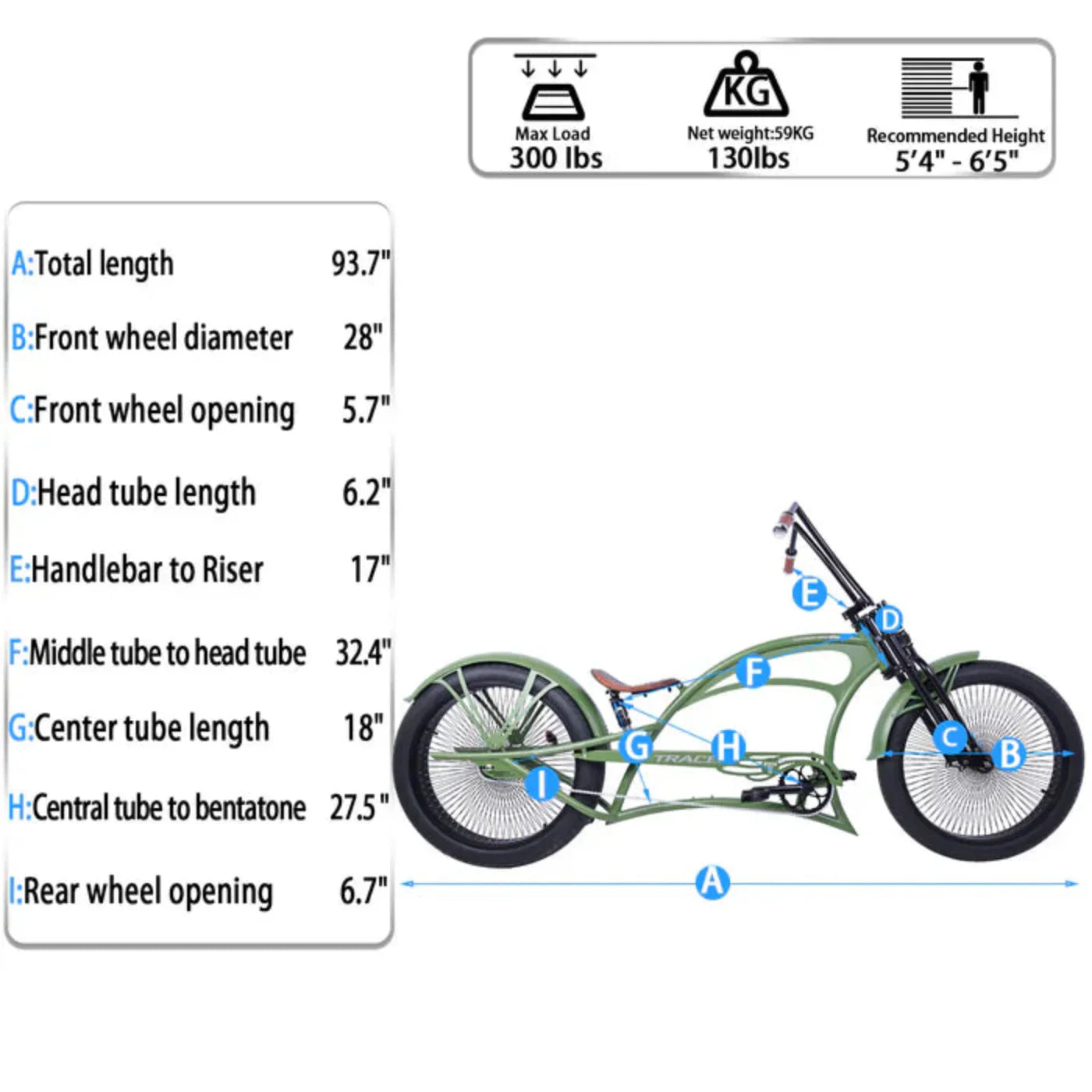 Tracer 26" Scorpion Pro DTS Stretch Chopper Cruiser Bike - MB-SP-PDTS-WHT