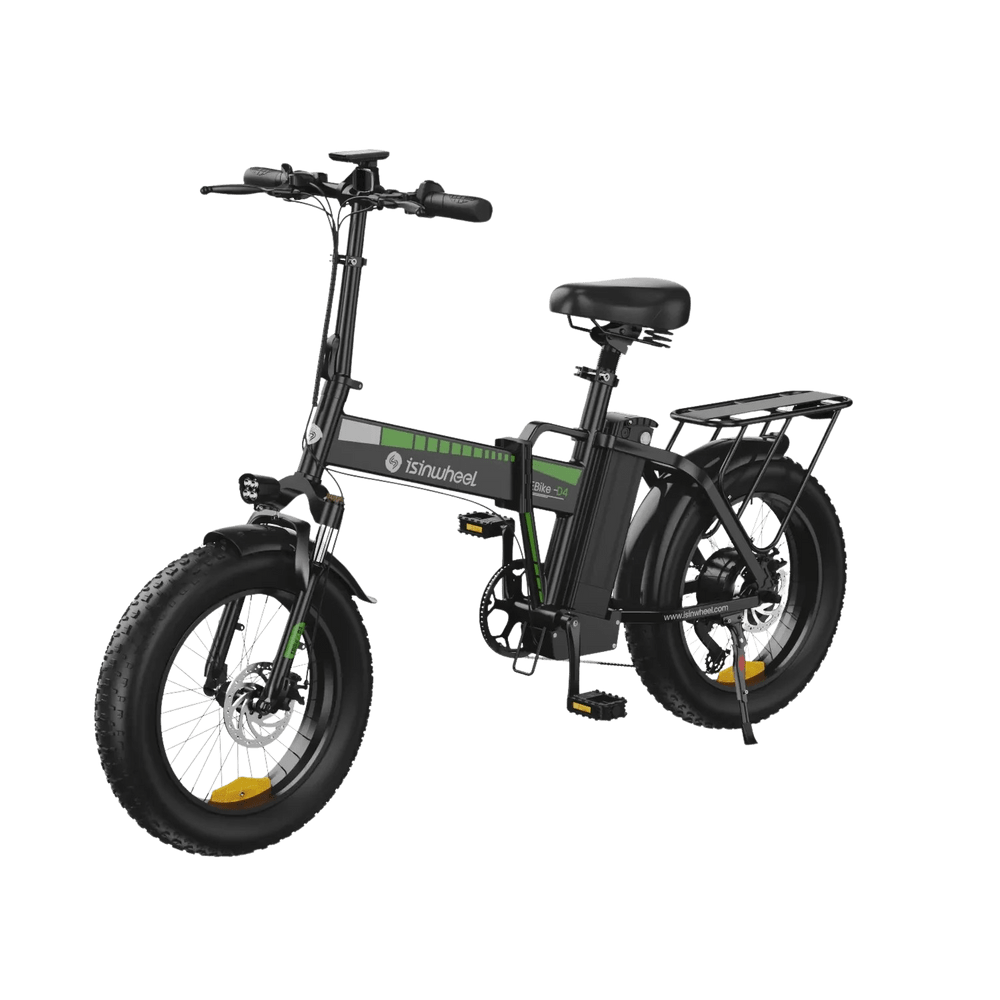 isinwheel D4 Fat Tire Folding Electric Bicycle 7 Speed 20" 500W Motor with Peak 750W 48V 15Ah Lithium Battery 20 MPH 43 Mile Range Black New Canada Only - D4-CANADA