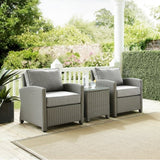 Crosley Bradenton 95 Inch 3pc Outdoor Wicker Armchair Set - KO70052GY