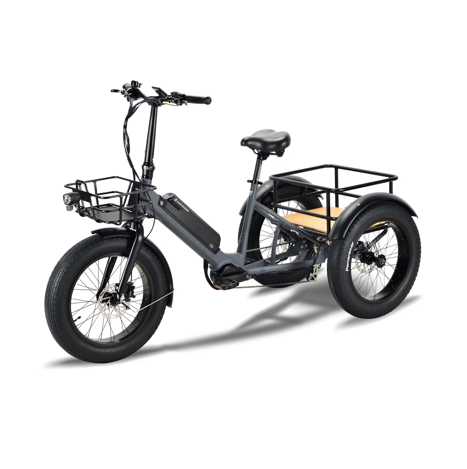 Surface 604 500W 48V Trio Mid Drive Folding Step-Thru Fat Tire Trike Electric Bike - EB-S6-TRIO-GRY