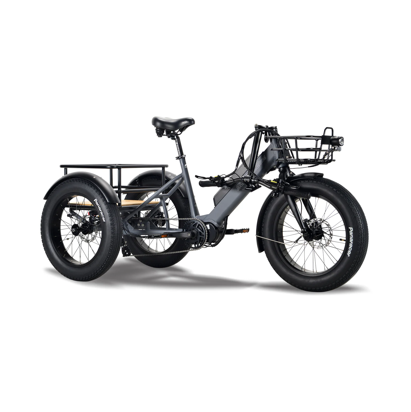 Surface 604 500W 48V Trio Mid Drive Folding Step-Thru Fat Tire Trike Electric Bike - EB-S6-TRIO-GRY