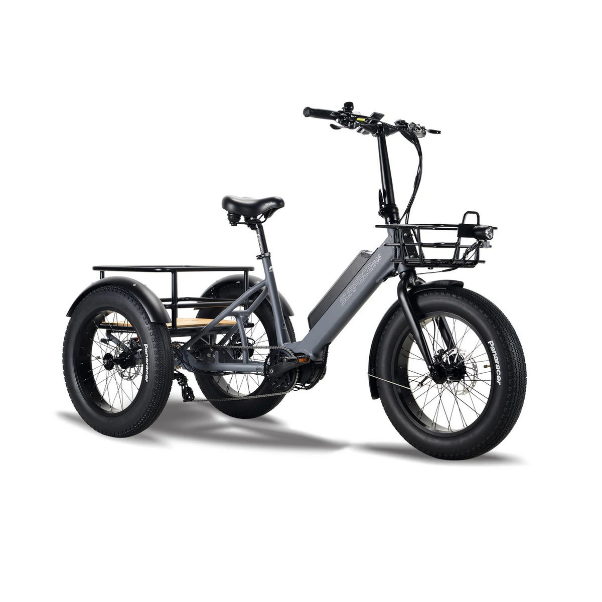 Surface 604 500W 48V Trio Mid Drive Folding Step-Thru Fat Tire Trike Electric Bike - EB-S6-TRIO-GRY