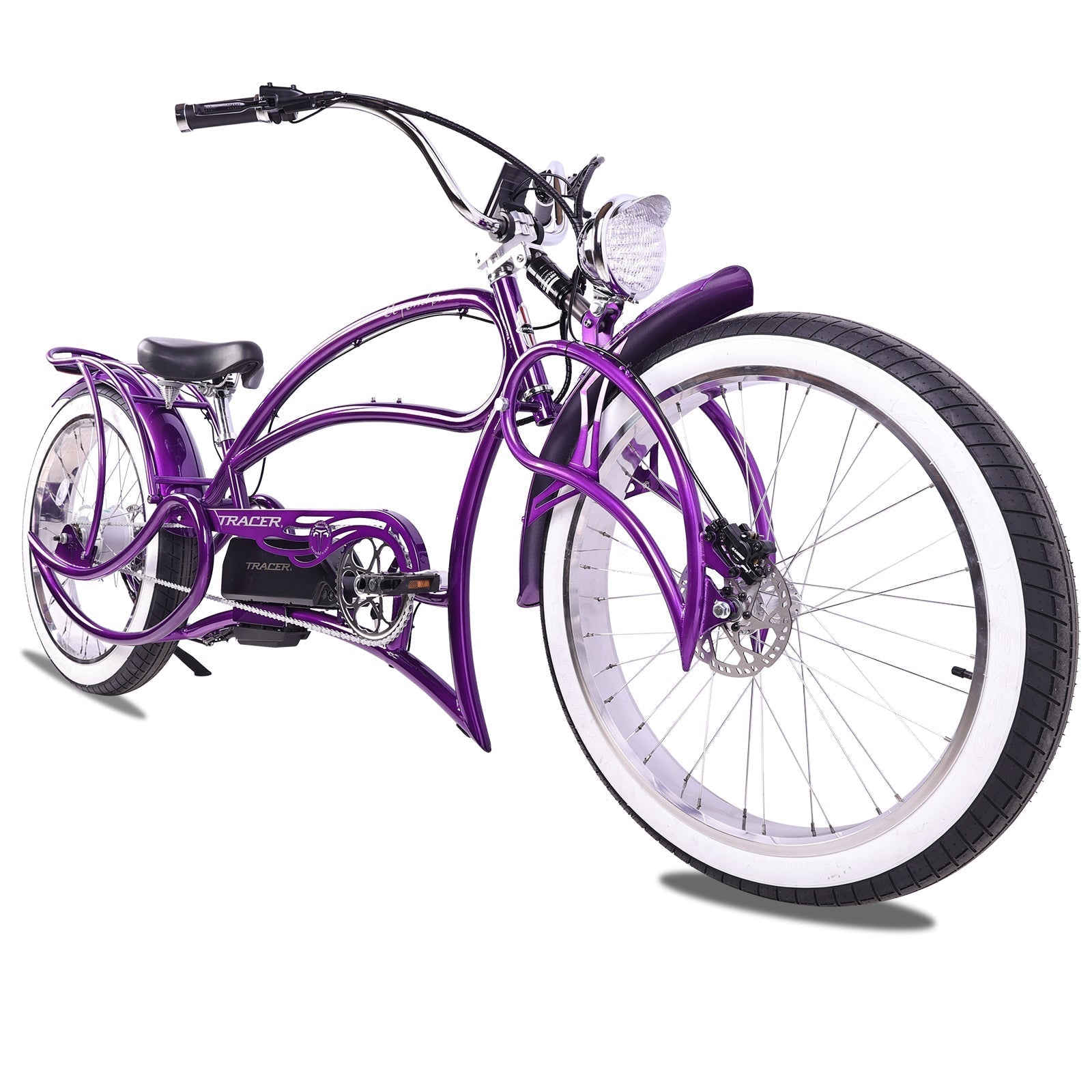 Tracer 1000W 26" Beyond Pro Classic Stretch Electric Bike - MB-EB-BP1000-BLK