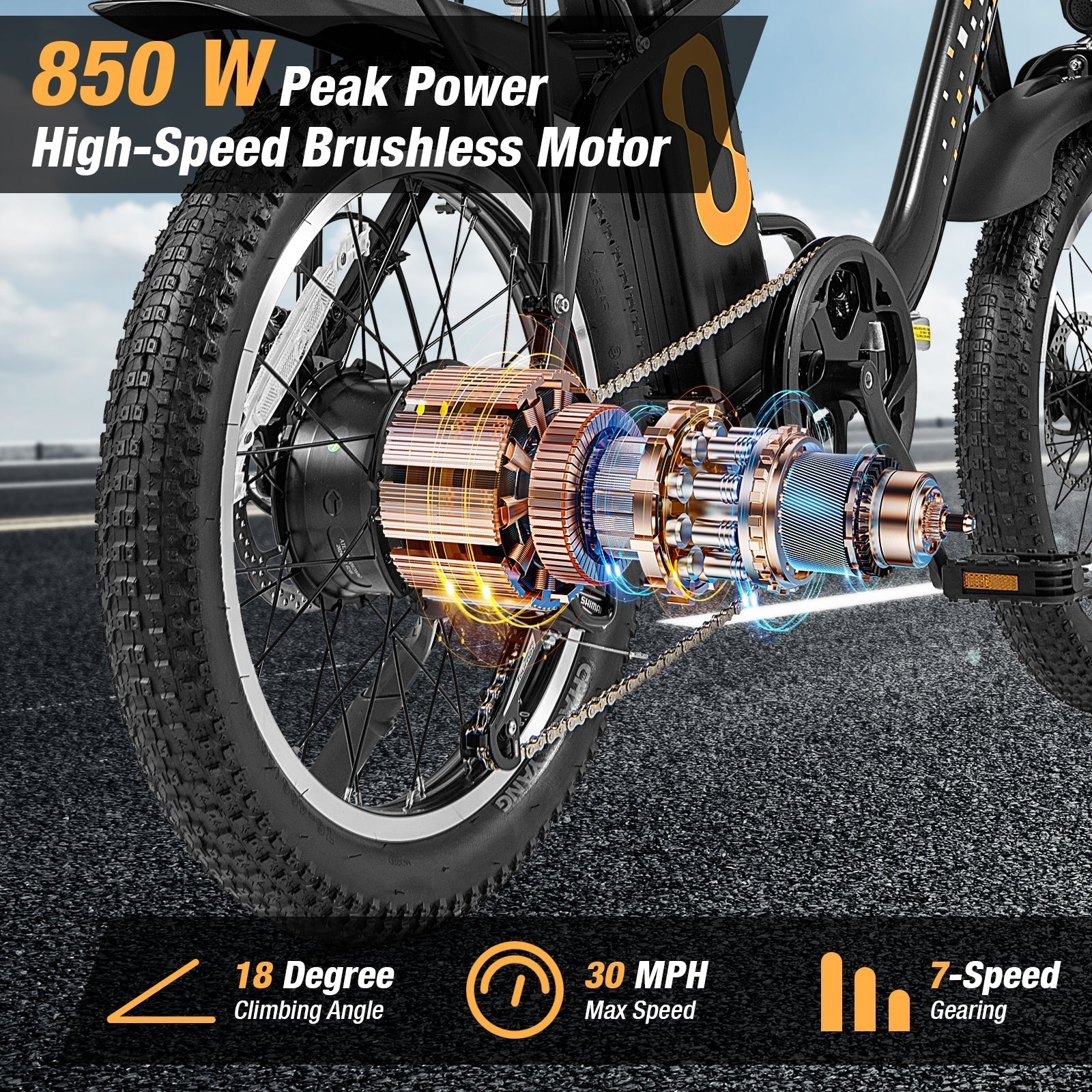 Costway Folding Electric Bike with 20" Fat Tires 750W 30 MPH 44 Mile Range New - SP38245US