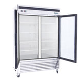 Stainless Steel Glass Door Reach-In Refrigerator Frigos 54.38" - FGA-BMR-2GD-54