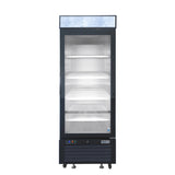 Frigos FGA-MGDR-1D-24-LHT 24" One Hinged Glass Door Black Steel Exterior Merchandiser Cooler 8 Cu. Ft. - FGA-MGDR-1D-24-LHT