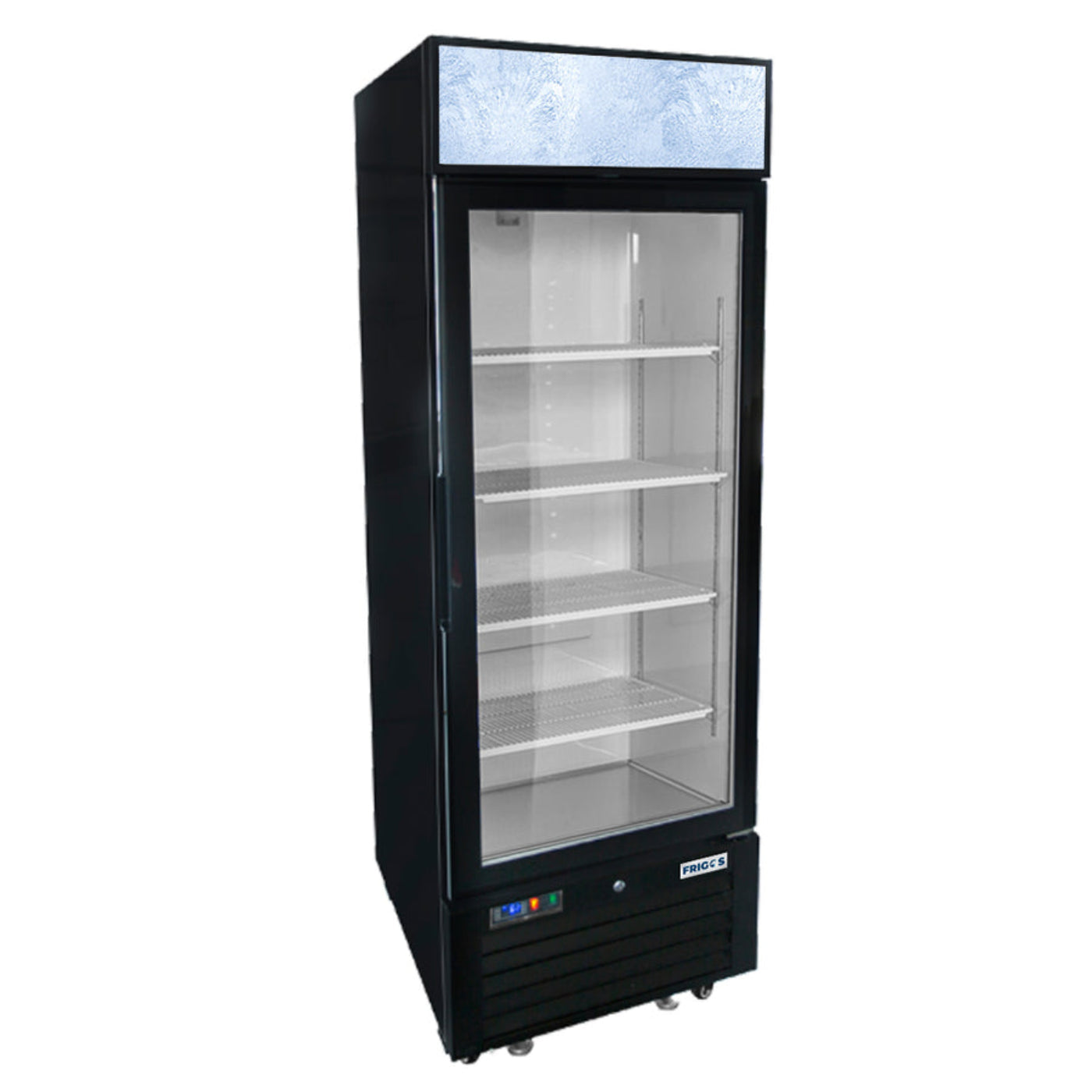 Frigos FGA-MGDR-1D-24 24" One Hinged Glass Door Black Steel Exterior Merchandiser Cooler 11 Cu. Ft. - FGA-MGDR-1D-24