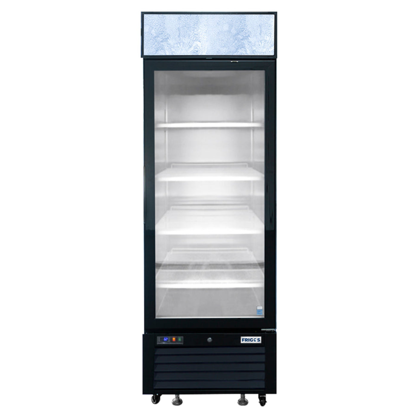 Frigos FGA-MGDR-1D-24 24" One Hinged Glass Door Black Steel Exterior Merchandiser Cooler 11 Cu. Ft. - FGA-MGDR-1D-24