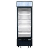 Frigos FGA-MGDR-1D-24 24" One Hinged Glass Door Black Steel Exterior Merchandiser Cooler 11 Cu. Ft. - FGA-MGDR-1D-24