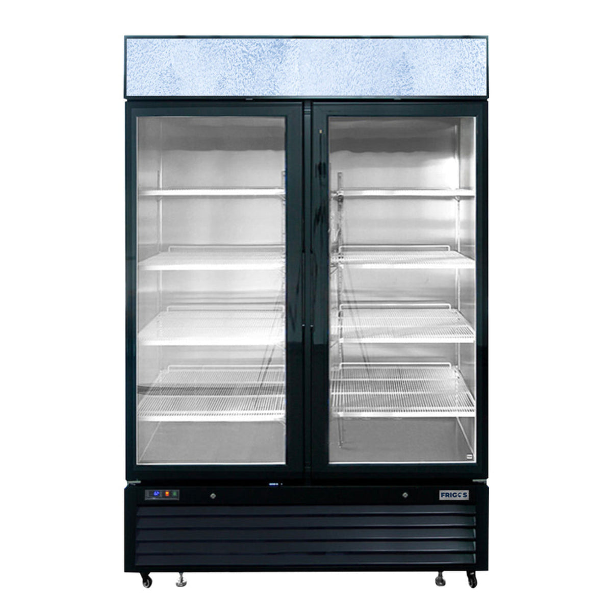 Frigos FGA-MGDR-2D-40 40" Two Hinged Glass Door Black Steel Exterior Merchandiser Cooler 29 Cu. Ft. - FGA-MGDR-2D-40