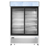 Frigos FGA-MGDR-2D-54-SS 54.38" Two Sliding Glass Door Stainless Steel Reach-In Merchandiser Refrigerator 45 Cu. Ft. - FGA-MGDR-2D-54-SS