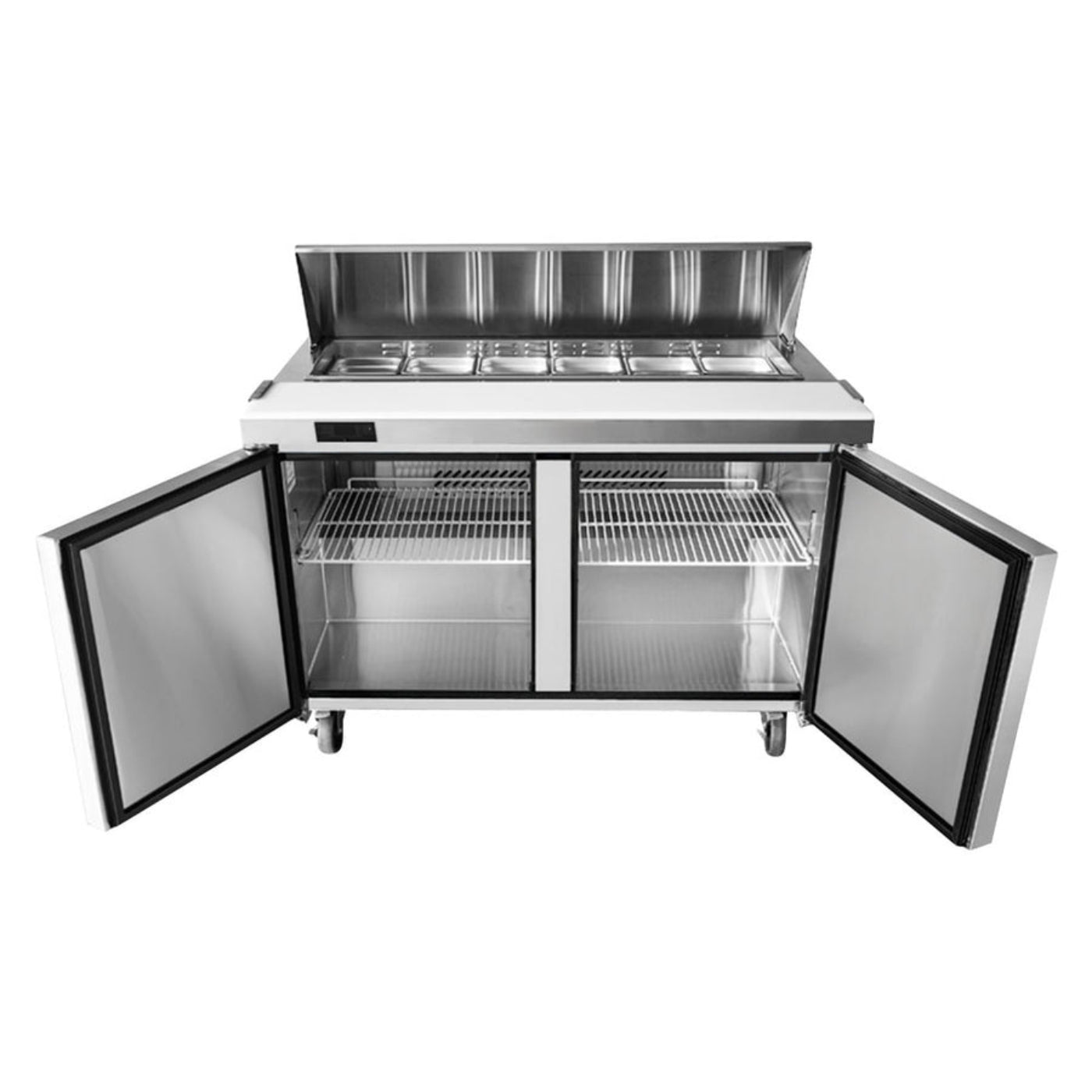 Frigos 60" Two Door Refrigerated Sandwich Prep Table (16) 1/6 size pans -  FGA-SPT-16P-60