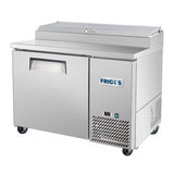 Frigos Pizza Prep Table Refrigerator 44" Width 1 Door Frigos FG-PZPT-44 with Aluminum Interior with 304 Stainless Steel Floor - FG-PZPT-44