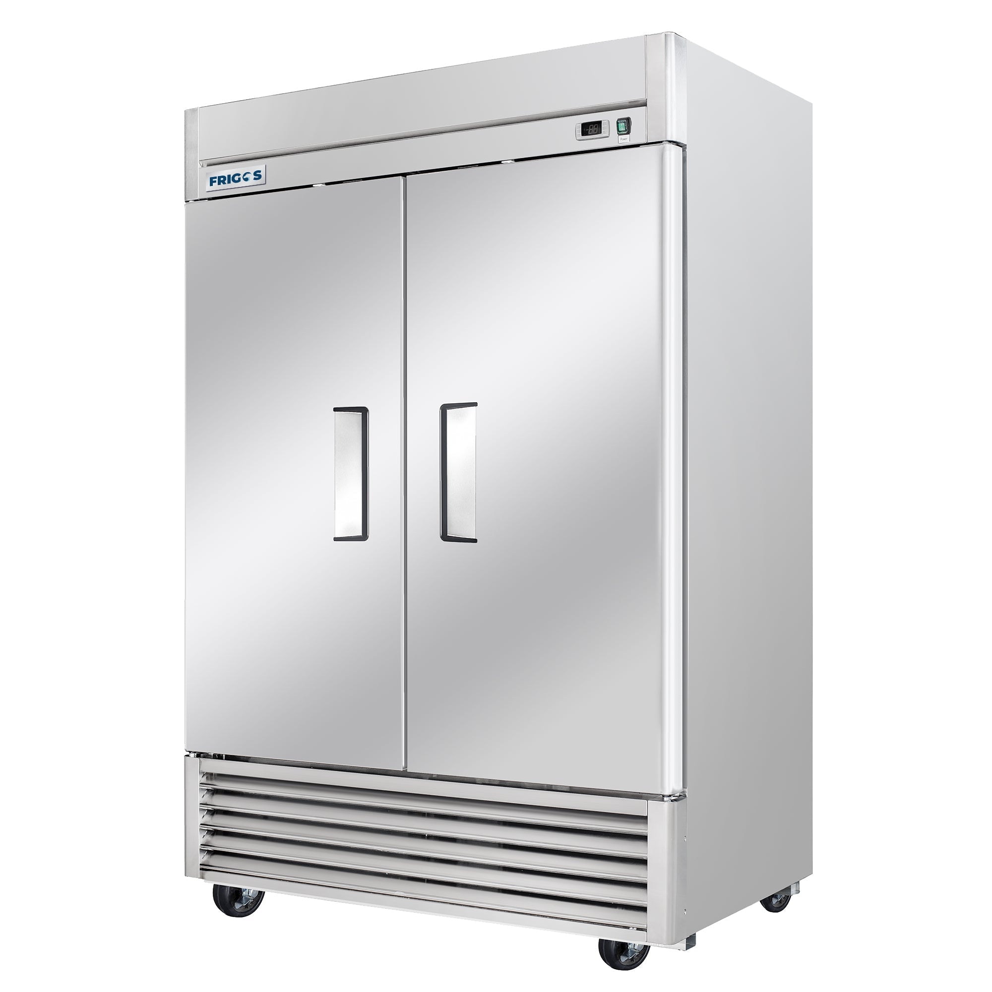 Frigos 54" Commercial Refrigerator, 2 Doors, 47 Cu Ft, Stainless Steel Floor