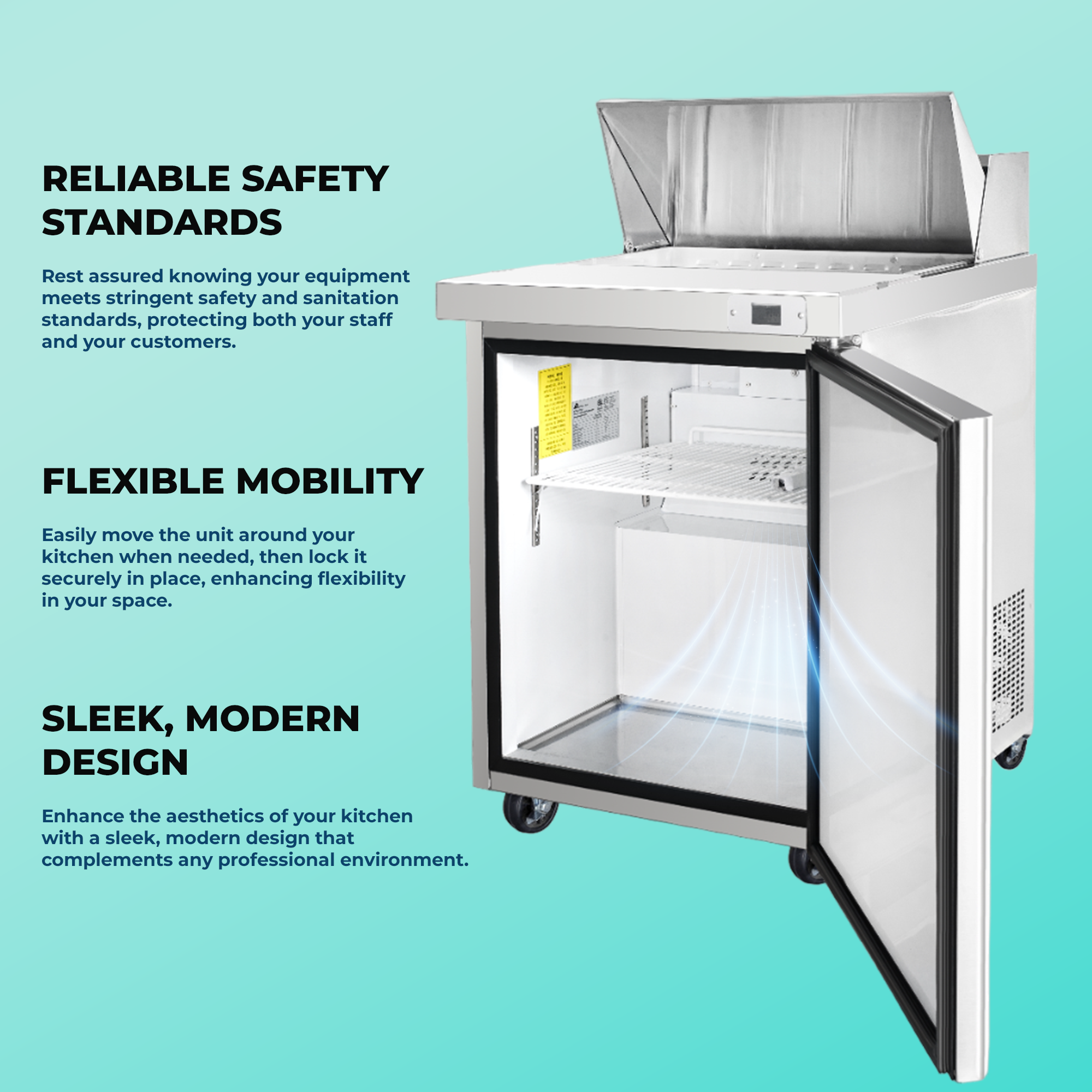 Frigos FG-SWPT-29 Prep Table, 29" 1-Door, SS Floor