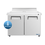 Frigos 48" Sandwich Prep Table Refrigerator, 2 Doors, Stainless Steel Floor - FG-SWPT-48