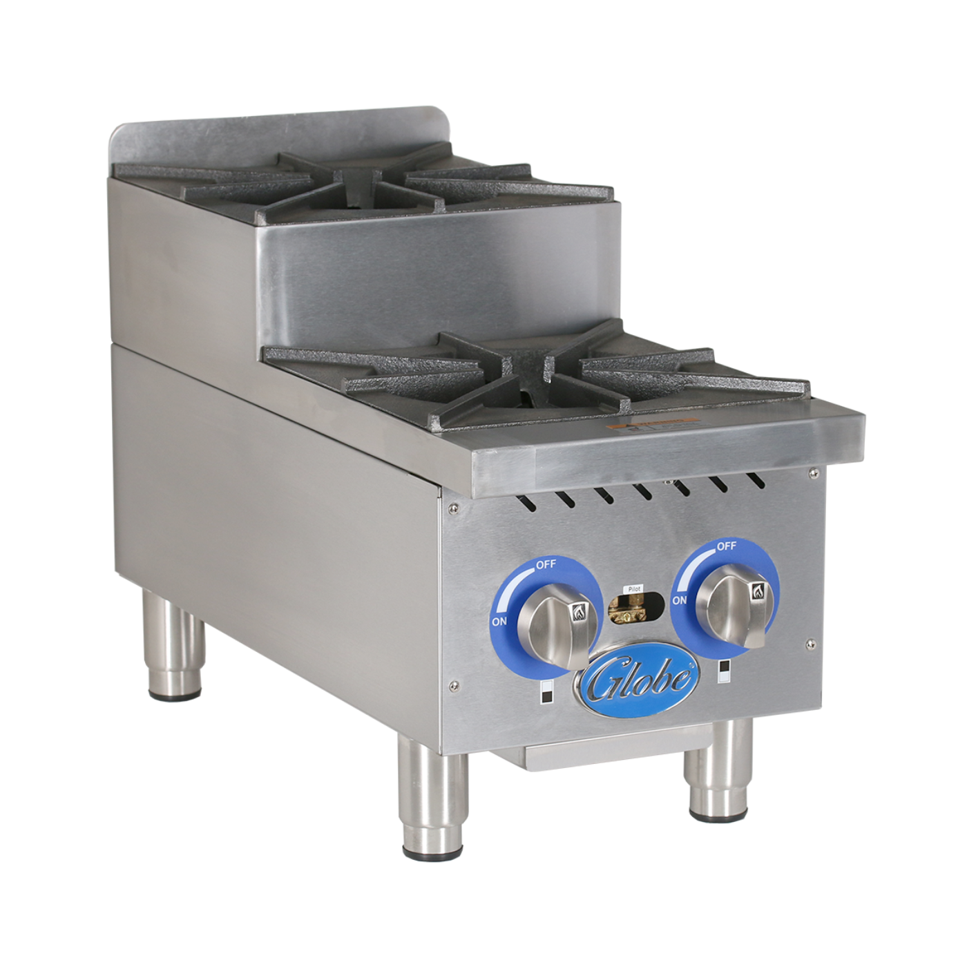 Globe Gas GHPSU212G 12" Countertop Step-Up Hot Plates - Natural Ga - GLGHPSU212G