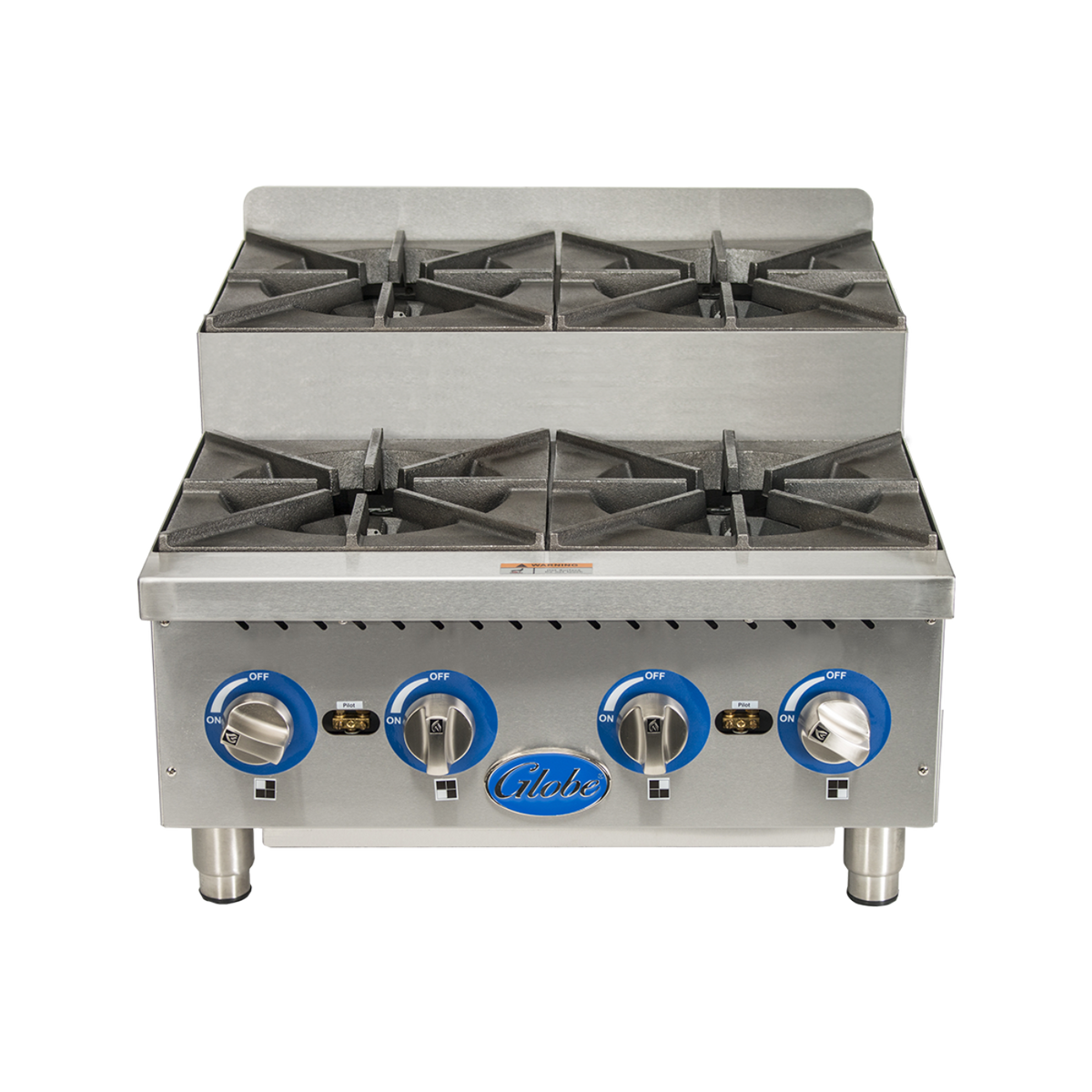 Globe Gas GHPSU424G 24" Countertop Step-Up Hot Plates - Natural Ga - GLGHPSU424G