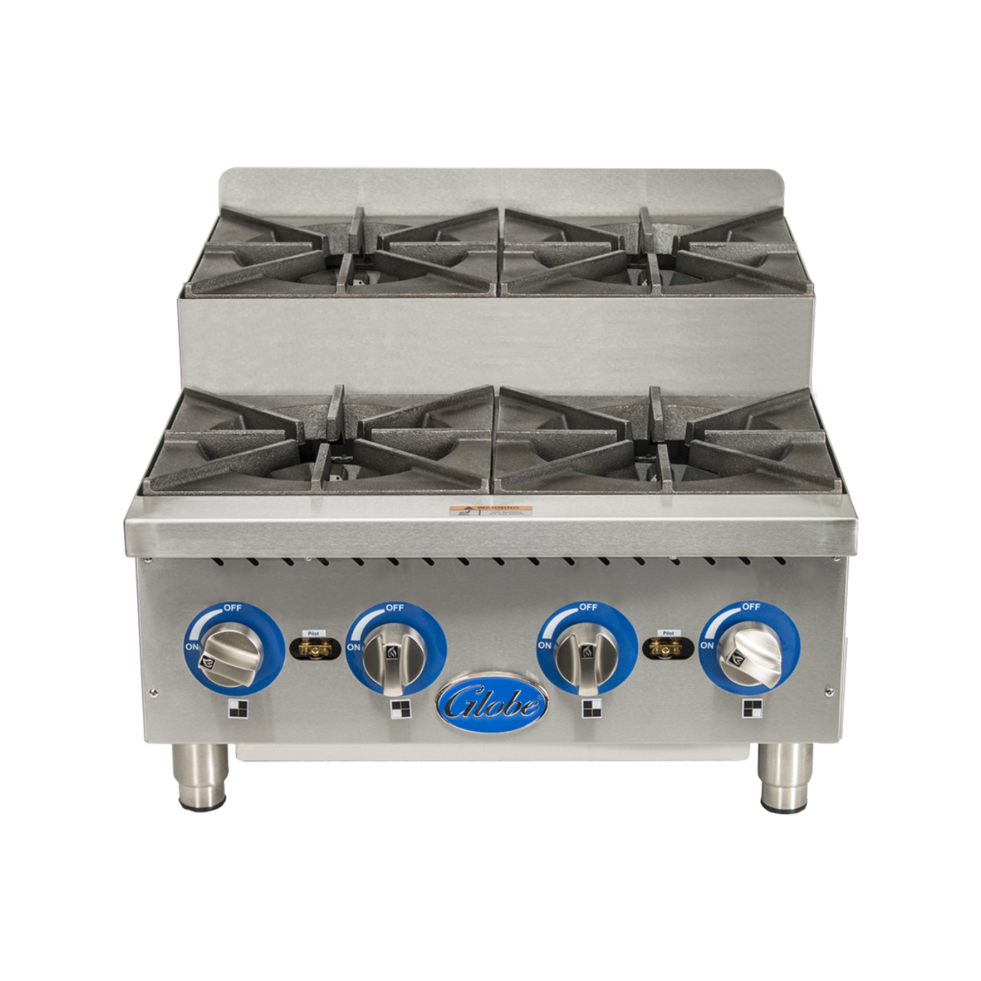 Globe Gas GHPSU424G 24" Countertop Step-Up Hot Plates - Natural Ga - GLGHPSU424G