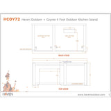 Haven Outdoor 72-Inch Outdoor Kitchen Island with 24-Inch Refrigerator spaces - HCOY72REFAB
