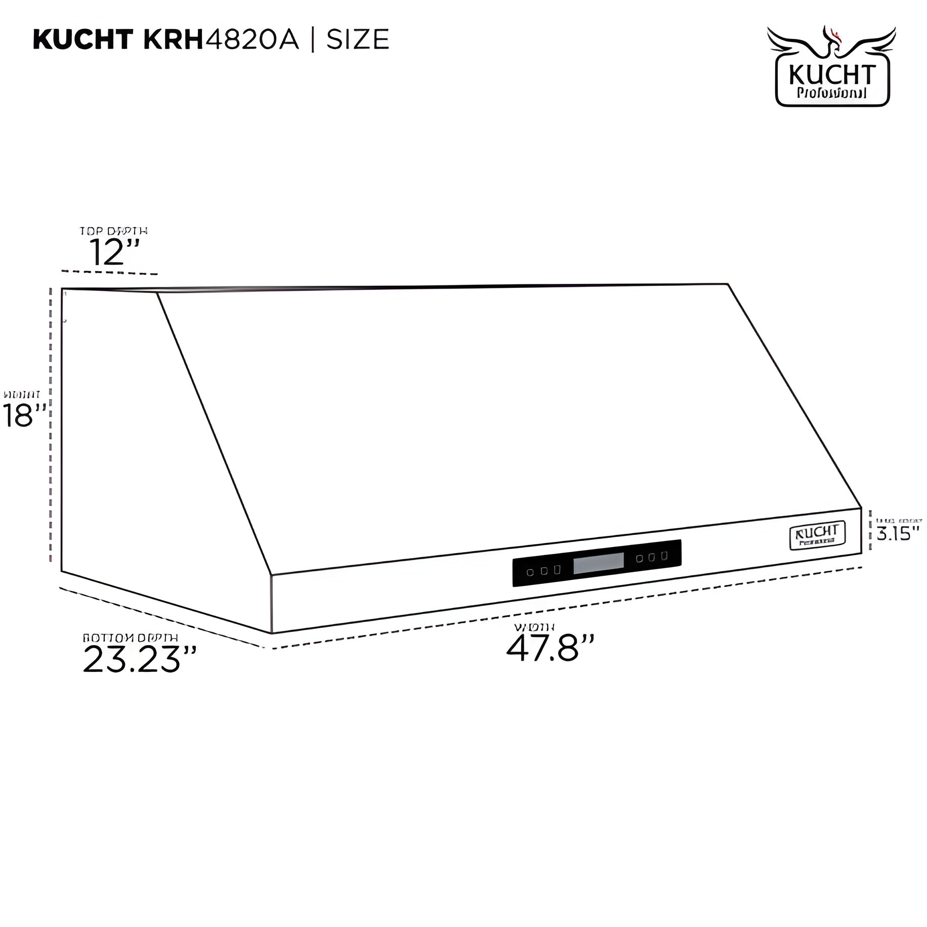 Kucht Professional 48" Under Cabinet Range Hood 1,200 CFM in Stainless Steel - KRH4820A
