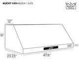 Kucht Professional 48" Under Cabinet Range Hood 1,200 CFM in Stainless Steel - KRH4820A