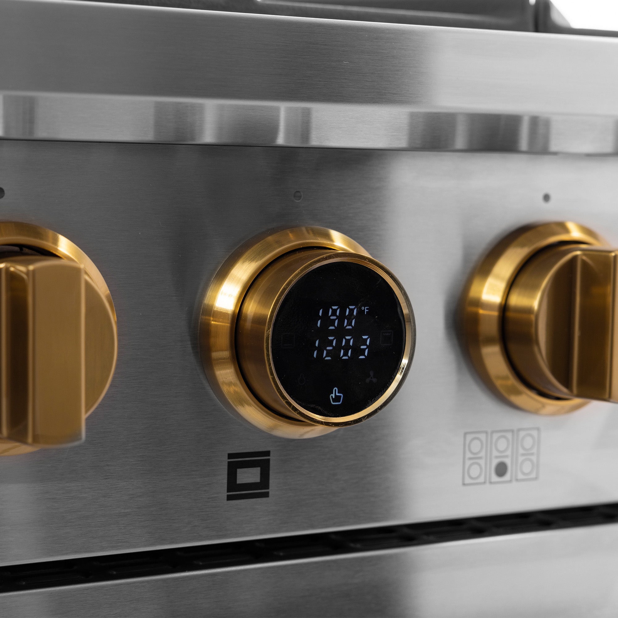 Kucht 36" 5.2 cu. ft. 6 Burner Propane Gas Dual Fuel Range in Stainless Steel with Gold Accents and Digita - KXP36-GL/LP