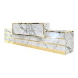 Whale Spa - Gold and Marble Reception Desk Straight