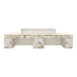 Whale Spa - Gold and Marble Reception Desk Straight