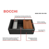 Bocchi 33" Concrete Gray Apron-Front Workstation Granite Composite Kitchen Sink - 1600-506-0120