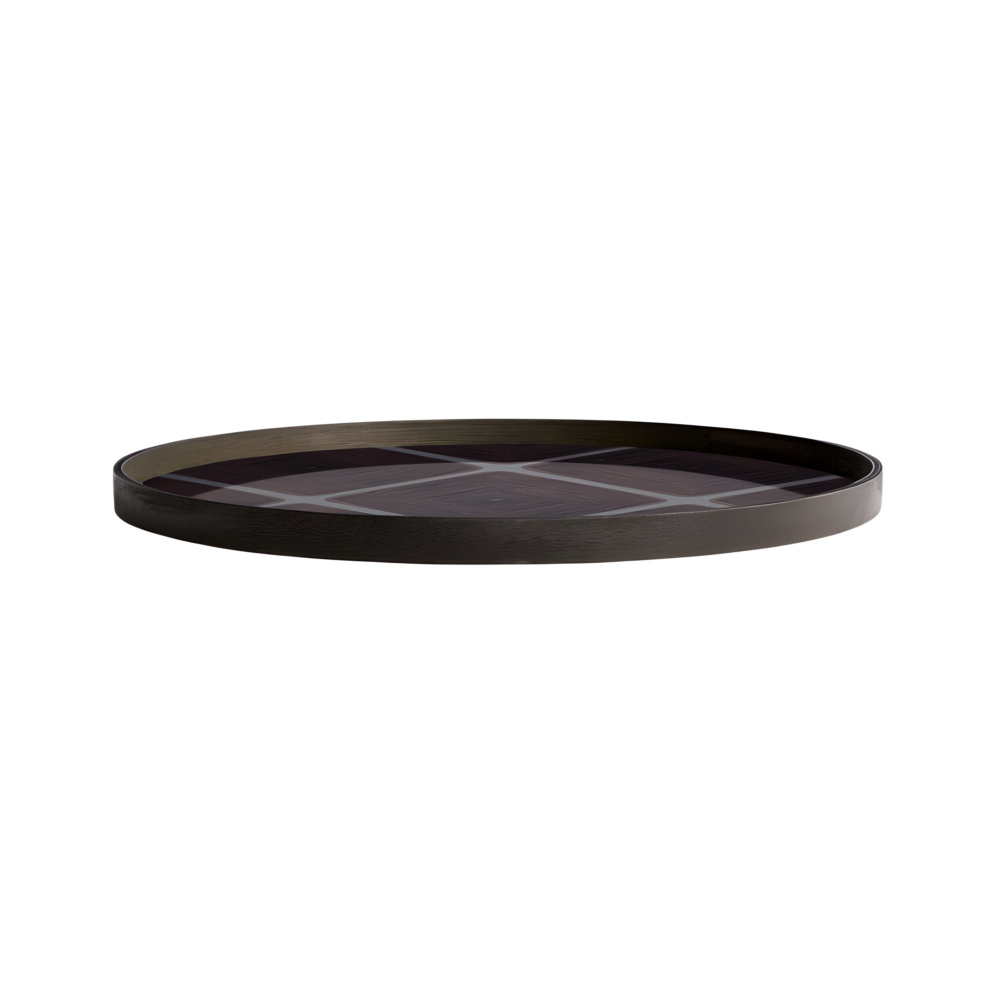 Ethnicraft Round Linear Squares Glass Tray - ETH-20914