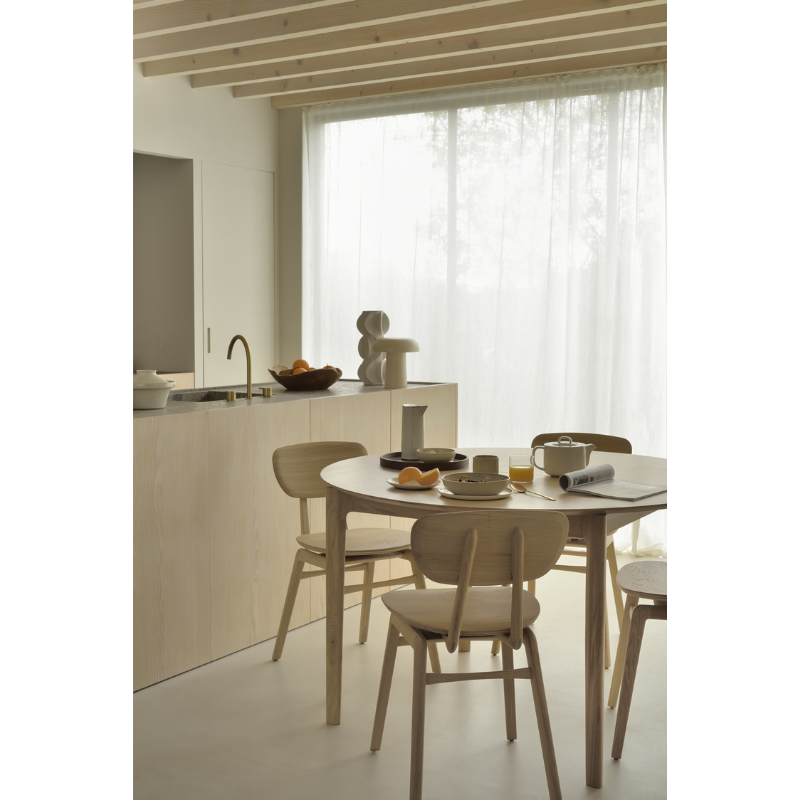Ethnicraft Round Bok Extendable Dining Table - ETH-51527