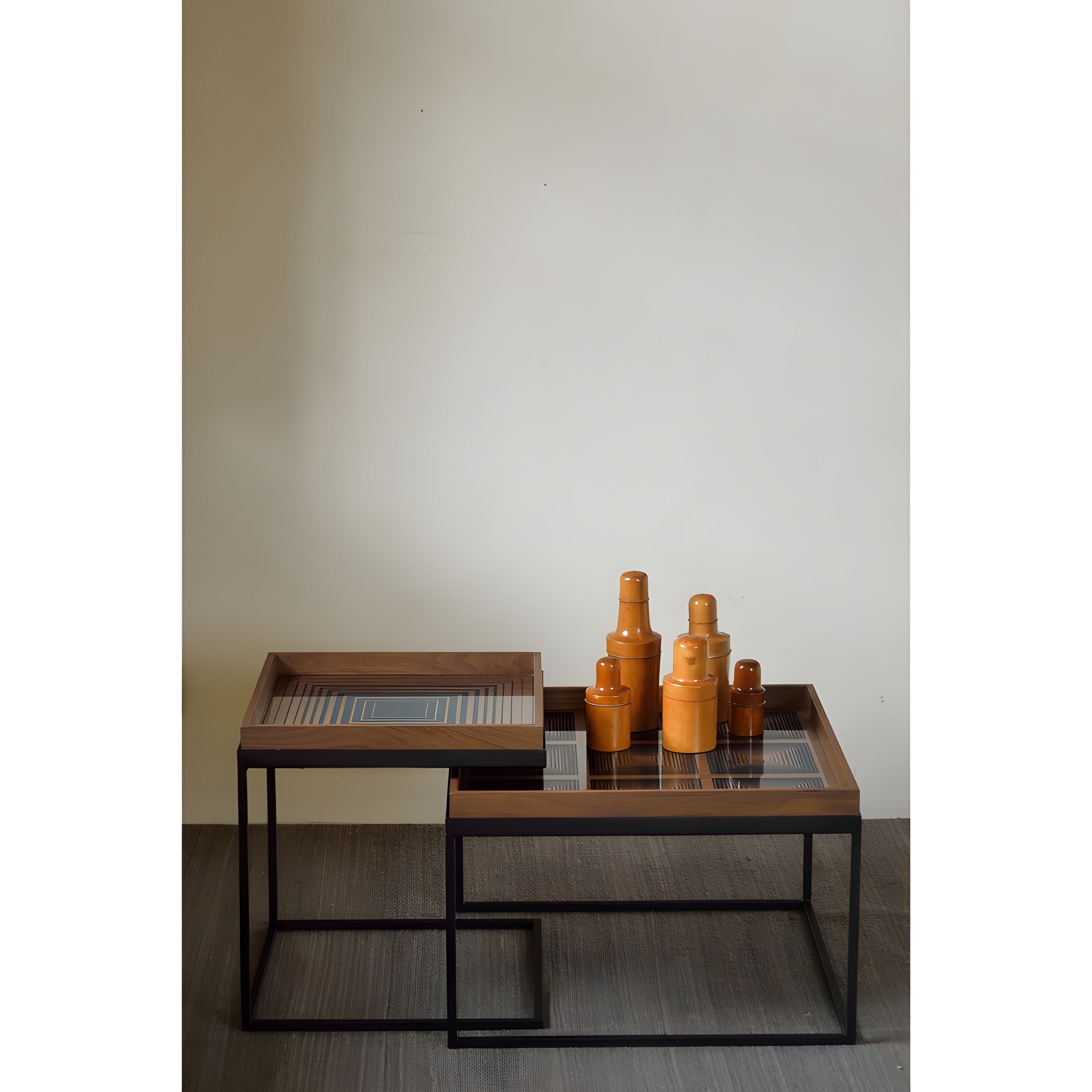Ethnicraft Square Tray Coffee Table Set - ETH-20791