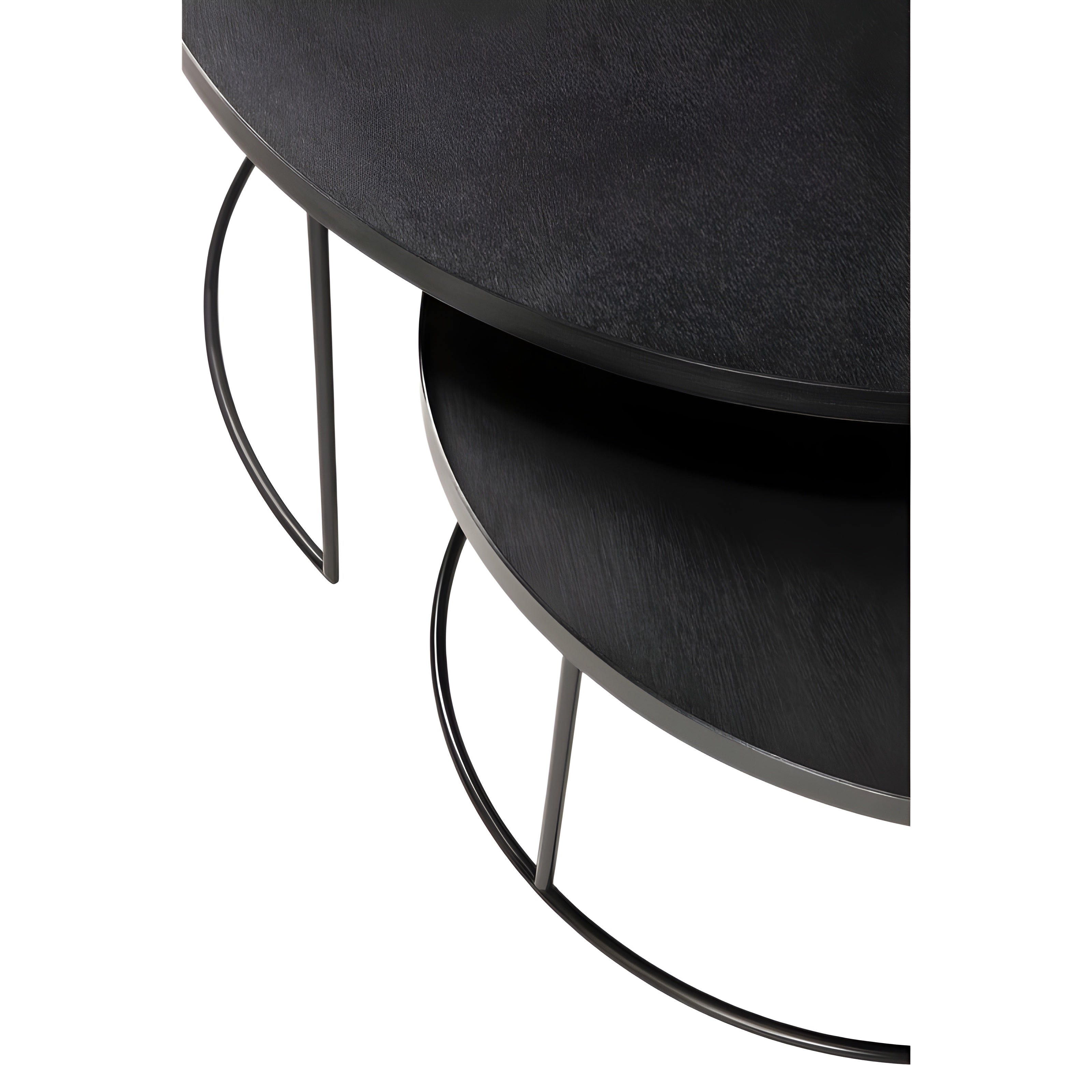 Ethnicraft Round Tray Coffee Table Set - ETH-20726