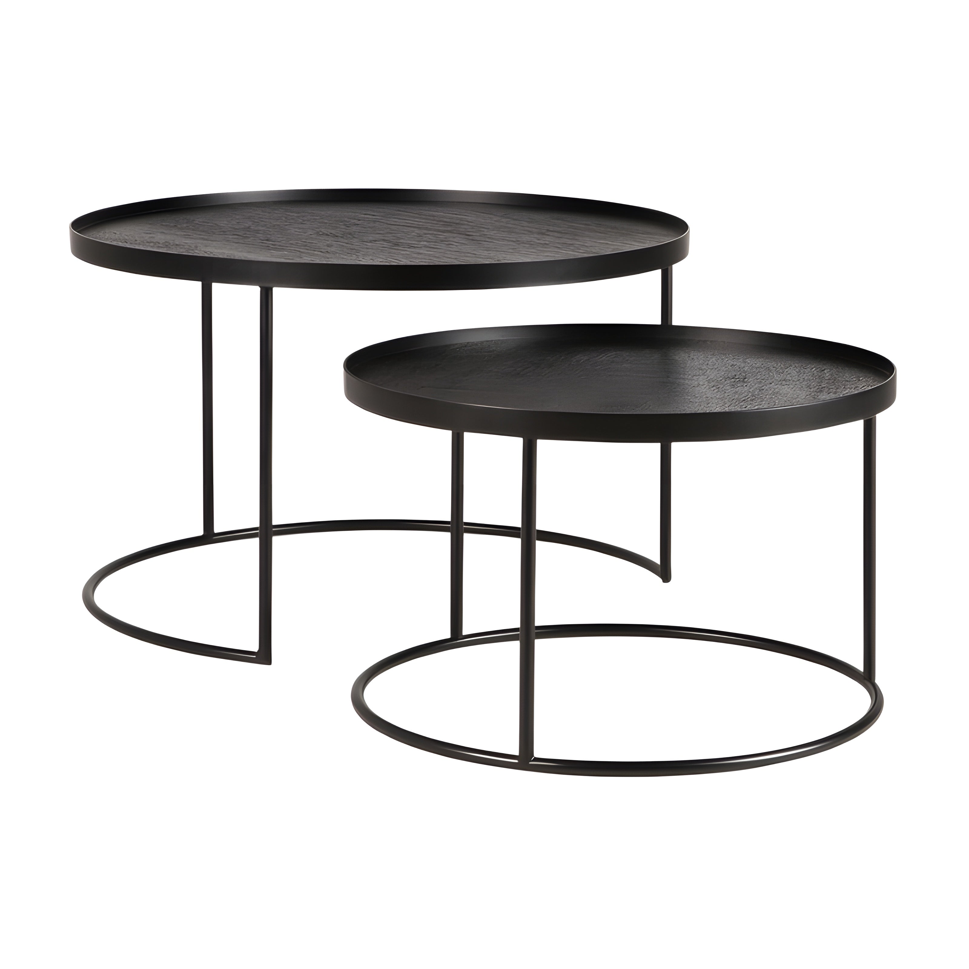 Ethnicraft Round Tray Coffee Table Set - ETH-20726